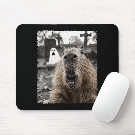 Funny Capybara Halloween Costume Muismat (Met muis)