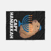 Funny Capybara Happy Hanukkah Chanukah Jewish Men Fleece Deken (Voorkant (Horizontaal))