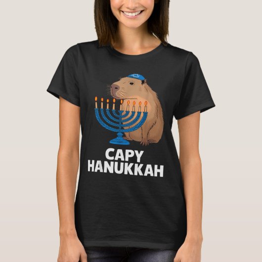 Funny Capybara Happy Hanukkah Chanukah Jewish Men  T-shirt (Voorkant)