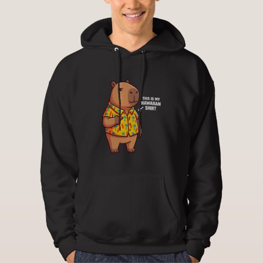 Funny Capybara Hawaiian Aloha Tropical Summer Vaca Hoodie (Voorkant)