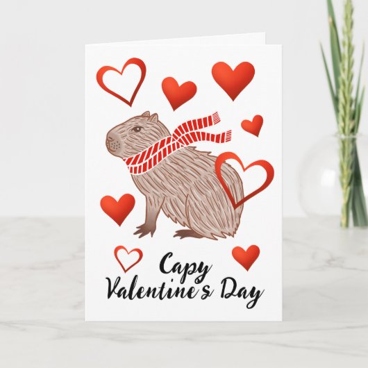 Funny Capybara Lover Greeting van Capy Valentijn Kaart (Voorkant)