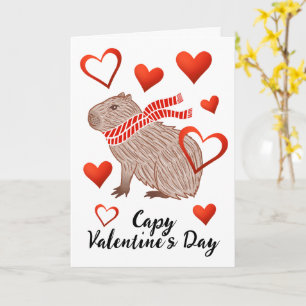 Funny Capybara Lover Greeting van Capy Valentijn Kaart