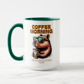 Funny Capybara Morning Coffee Drinker Mug Mok (Links)