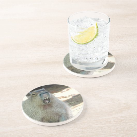 Funny Capybara Onderzetter (Zijkant)
