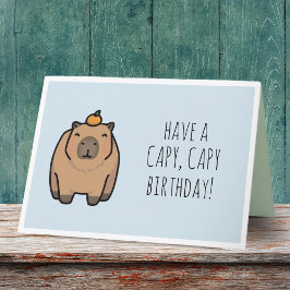 Funny Capybara Pun Verjaardag Kaart