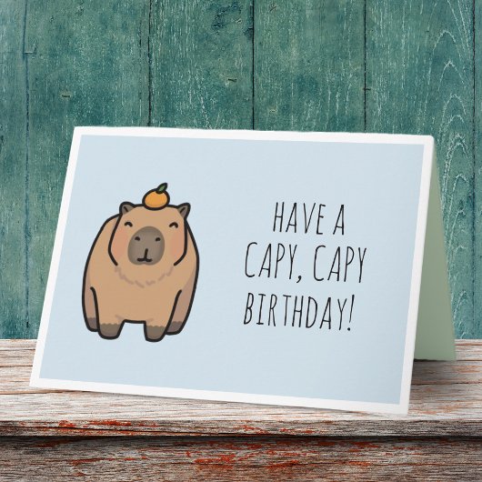 Funny Capybara Pun Verjaardag Kaart