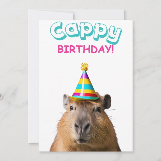 Funny Capybara Pun Verjaardag Kaart (Voorkant)