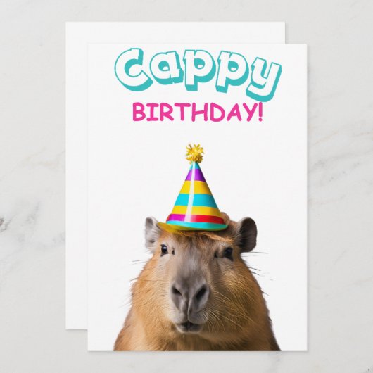 Funny Capybara Pun Verjaardag Kaart (Voorkant / Achterkant)