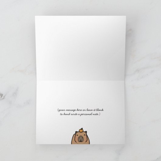 Funny Capybara Pun Verjaardag Kaart (Binnen)
