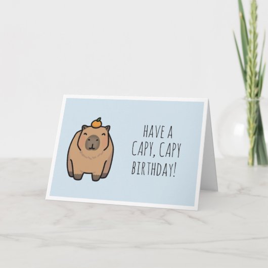 Funny Capybara Pun Verjaardag Kaart (Voorkant)