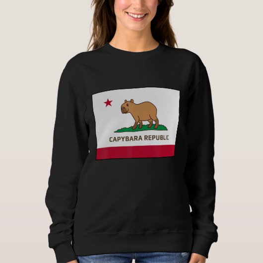 Funny Capybara Republic California Flag Trui (Voorkant)