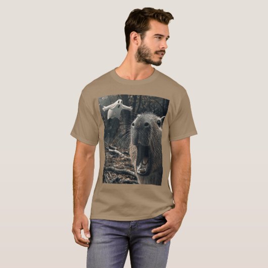 Funny Capybara retro T-shirt (Voorkant volledig)