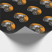 Funny Capybara Riding Bike Retro Capibara Bicycle Cadeaupapier (Hoek)
