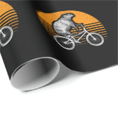 Funny Capybara Riding Bike Retro Capibara Bicycle Cadeaupapier (Rol Hoek)