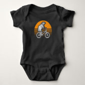 Funny Capybara Riding Bike Retro Capibara Bicycle Romper (Voorkant)
