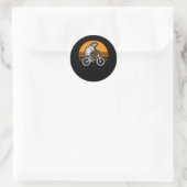 Funny Capybara Riding Bike Retro Capibara Bicycle Ronde Sticker (Tas)