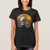 Funny Capybara Riding Bike Retro Capibara Bicycle T-shirt (Voorkant)