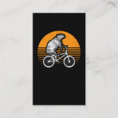 Funny Capybara Riding Bike Retro Capibara Bicycle Visitekaartje (Voorkant)