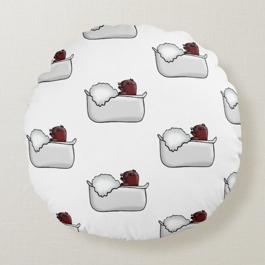 Funny Capybara Rond Kussen (Voorkant)