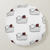 Funny Capybara Rond Kussen (Achterkant)