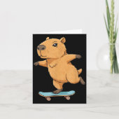Funny Capybara Skater Skateboard Ballerina Zoo Boy Kaart (Voorkant)