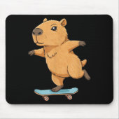 Funny Capybara Skater Skateboard Ballerina Zoo Boy Muismat (Voorkant)