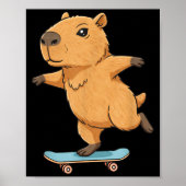 Funny Capybara Skater Skateboard Ballerina Zoo Boy Poster (Voorkant)