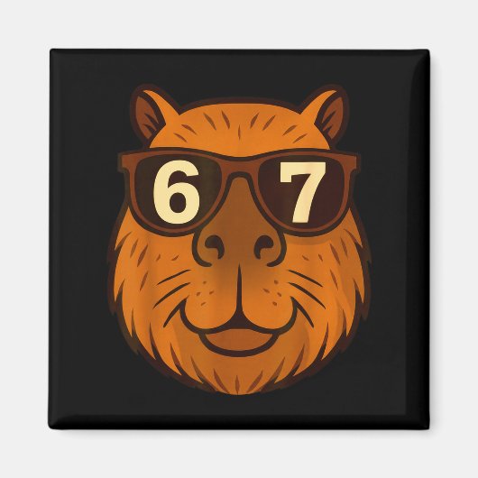 Funny Capybara Sungles 67 Six Seven Meme Magneet (Voorkant)