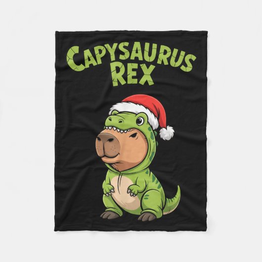 Funny Capybara T-rex Costume Christmas Kids Boys Fleece Deken (Voorkant)