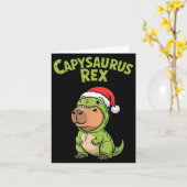Funny Capybara T-rex Costume Christmas Kids Boys Kaart (Gele Bloem)