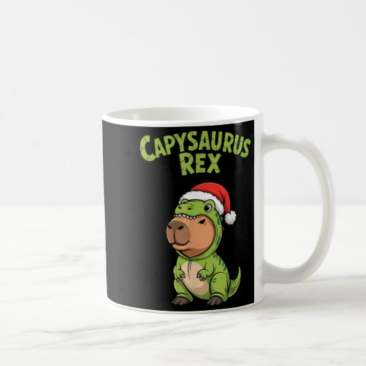Funny Capybara T-rex Costume Christmas Kids Boys Koffiemok (Rechts)