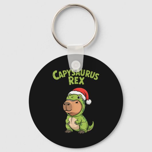 Funny Capybara T-rex Costume Christmas Kids Boys Sleutelhanger (Voorkant)