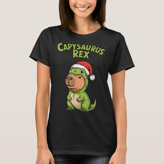Funny Capybara T-rex Costume Christmas Kids Boys  T-shirt (Voorkant)