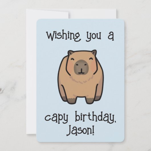 Funny Capybara Verjaardag Kaart (Voorkant)