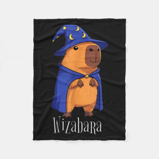 Funny Capybara Wizard Costume Wizabara Graphic Kid Fleece Deken (Voorkant)