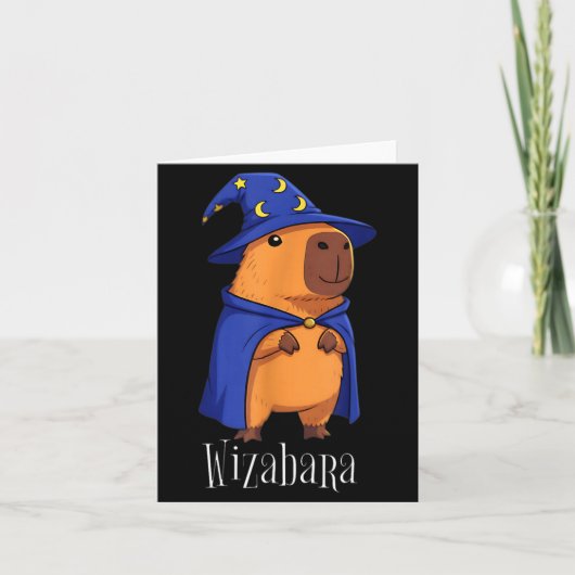 Funny Capybara Wizard Costume Wizabara Graphic Kid Kaart (Voorkant)