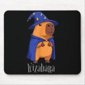 Funny Capybara Wizard Costume Wizabara Graphic Kid Muismat (Voorkant)