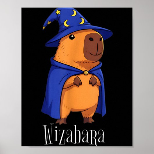 Funny Capybara Wizard Costume Wizabara Graphic Kid Poster (Voorkant)