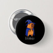 Funny Capybara Wizard Costume Wizabara Graphic Kid Ronde Button 5,7 Cm (Voorkant /achterkant)