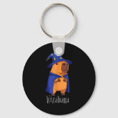 Funny Capybara Wizard Costume Wizabara Graphic Kid Sleutelhanger (Voorkant)