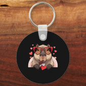 Funny Capybyra Hart Chocolade Valentijn Vrouwen Me Sleutelhanger (Voorkant)