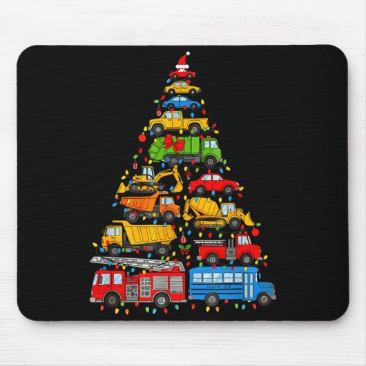 Funny Car Christmas Tree Xmas Light Boys Kids Todd Muismat (Voorkant)