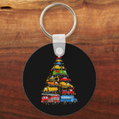 Funny Car Christmas Tree Xmas Light Boys Kids Todd Sleutelhanger (Voorkant)
