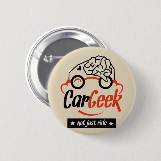 Funny Car Geek Button (Voorkant /achterkant)