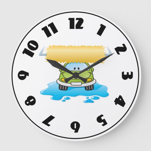 Funny Car In A Car Wash Clock Grote Klok (Voorkant)