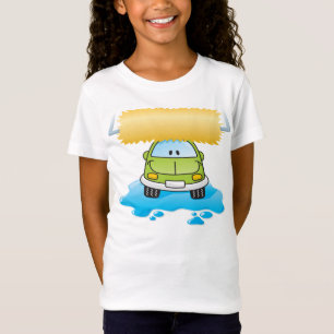 Funny car in een auto was een meisje met T-shirt