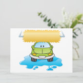 Funny car in een auto was uitvindingen kaart (Staand voorkant)