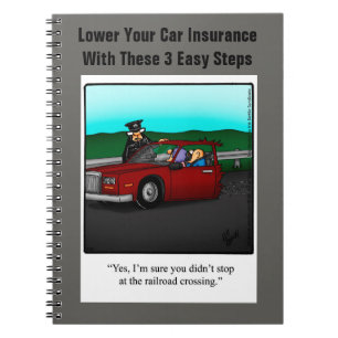 Funny Car Insurance Humor Notitieboek