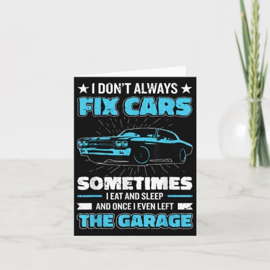 Funny Car Mechanic Design for Men Automobile Mecha Kaart (Voorkant)