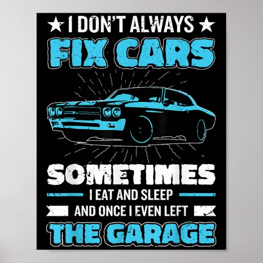 Funny Car Mechanic Design for Men Automobile Mecha Poster (Voorkant)